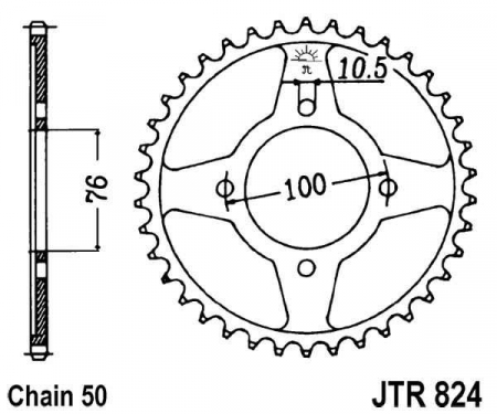 Piese moto - Foaie spate JT JTR 824-46 46T, 530