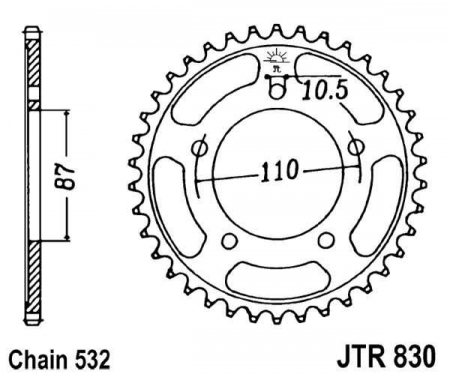 Piese moto - Foaie spate JT JTR 830-46 46T, 532