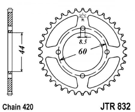 Piese moto - Foaie spate JT JTR 832-41 41T, 420