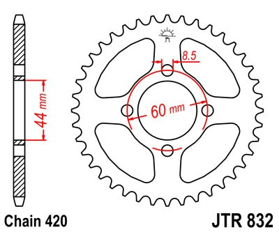 Piese moto - Foaie spate JT JTR 832-48 48T, 420