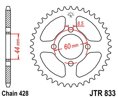 Piese moto - Foaie spate JT JTR 833-54 54T, 428
