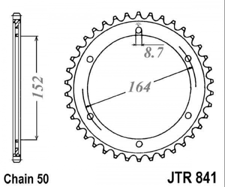 Piese moto - Foaie spate JT JTR 841-42 42T, 530