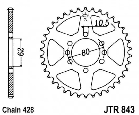 Piese moto - Foaie spate JT JTR 843-49 49T, 428