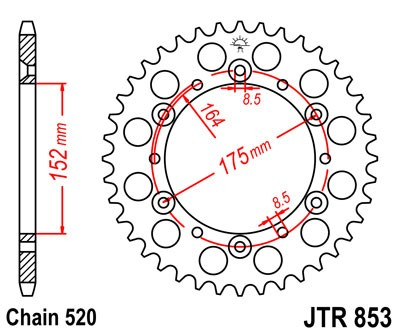 Piese moto - Foaie spate JT JTR 853-50 50T, 520