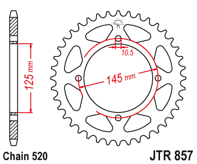 Piese moto - Foaie spate JT JTR 857-45 45T, 520