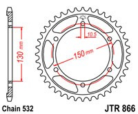 Piese moto - Foaie spate JT JTR 866-39 39T, 532