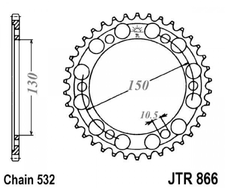 Piese moto - Foaie spate JT JTR 866-46 46T, 532