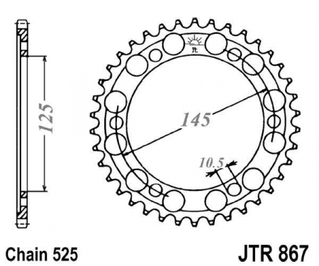 Piese moto - Foaie spate JT JTR 867-44 44T, 525