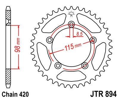 Piese moto - Foaie spate JT JTR 894-46 46T, 420