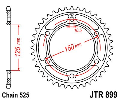 Piese moto - Foaie spate JT JTR 899-45 45T, 525