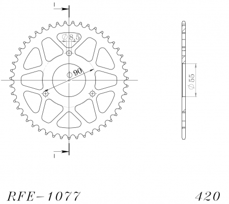 Foaie spate SUPERSPROX RFE-1077:47-BLK Negru 47T, 420 [1]