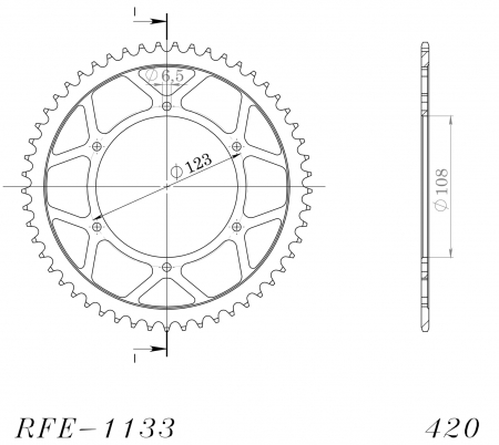 Foaie spate SUPERSPROX RFE-1133:53-BLK Negru 53T, 420 [1]