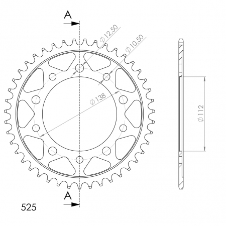 Foaie spate SUPERSPROX RFE-1304:43-BLK Negru 43T, 525 [1]