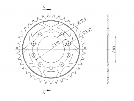 Foaie spate SUPERSPROX RFE-1333:39-BLK Negru 39T, 520 [1]