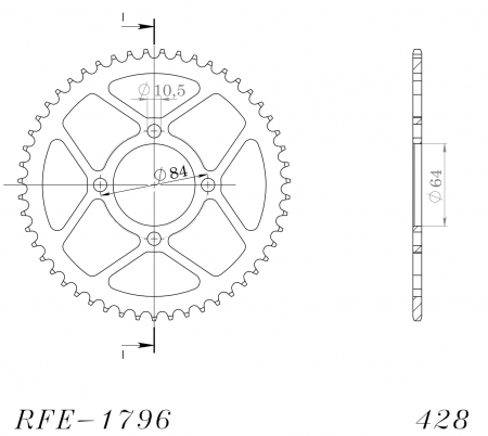 Foaie spate SUPERSPROX RFE-1796:49-BLK Negru 49T, 428 [1]