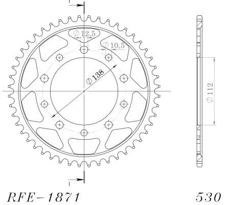 Foaie spate SUPERSPROX RFE-1871:48-BLK Negru 48T, 530 [1]