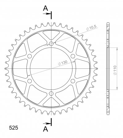 Foaie spate SUPERSPROX RFE-480:46-BLK Negru 46T, 525 [1]