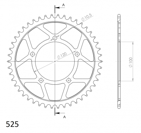Foaie spate SUPERSPROX RFE-702:46-BLK Negru 46T, 525 [1]