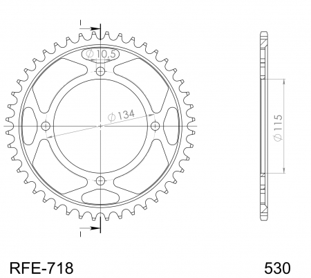 Foaie spate SUPERSPROX RFE-718:46-BLK Negru 46T, 530 [1]
