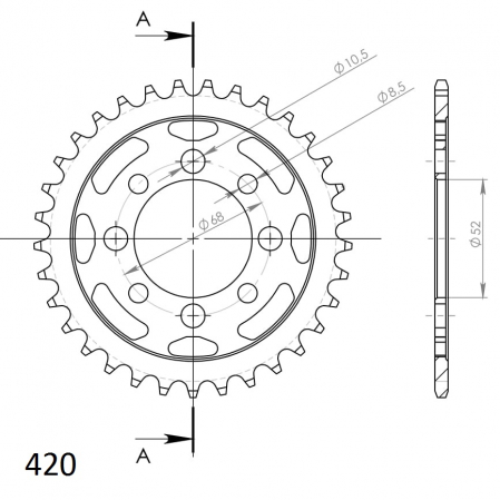 Foaie spate SUPERSPROX RFE-801:33-BLK Negru 33T, 420 [1]