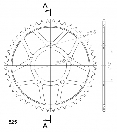 Foaie spate SUPERSPROX RFE-807:48-BLK Negru 48T, 525 [1]