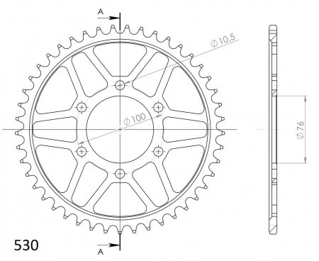 Foaie spate SUPERSPROX RFE-816:45-BLK Negru 45T, 530 [1]