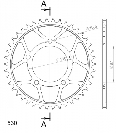 Foaie spate SUPERSPROX RFE-829:42-BLK Negru 42T, 530 [1]