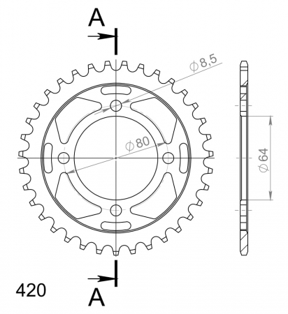 Foaie spate SUPERSPROX RFE-834:35-BLK Negru 35T, 420 [1]