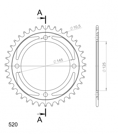Foaie spate SUPERSPROX RFE-857:39-BLK Negru 39T, 520 [1]