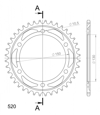 Foaie spate SUPERSPROX RFE-859:40-BLK Negru 40T, 530 [1]