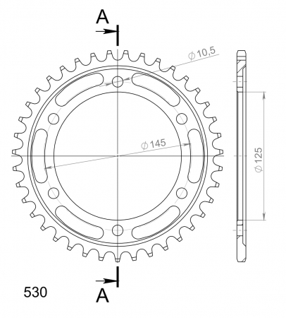 Foaie spate SUPERSPROX RFE-865:39-BLK Negru 39T, 530 [1]