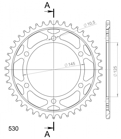 Foaie spate SUPERSPROX RFE-865:43-BLK Negru 43T, 530 [1]