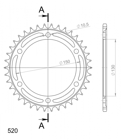 Foaie spate SUPERSPROX RFE-866:38-BLK Negru 38T, 532 [1]