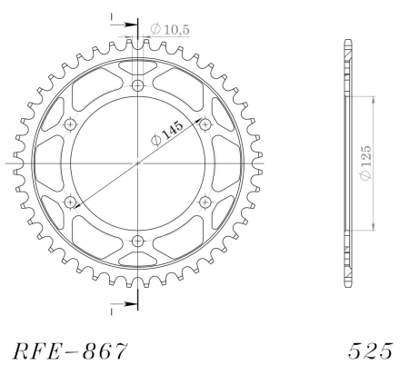 Foaie spate SUPERSPROX RFE-867:45-BLK Negru 45T, 525 [1]