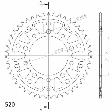 Piese moto - Foaie spate SUPERSPROX STEALTH RST-1303:45-BLU Albastru 45T, 520