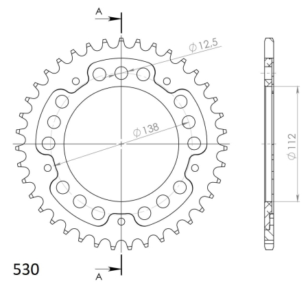 Foaie spate SUPERSPROX STEALTH RST-302:39-BLK Negru 39T, 530 [1]