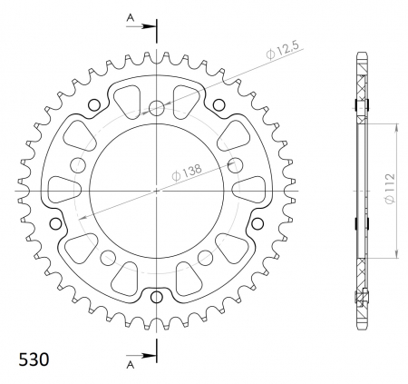 Foaie spate SUPERSPROX STEALTH RST-302:44-GLD auriu 44T, 530 [1]