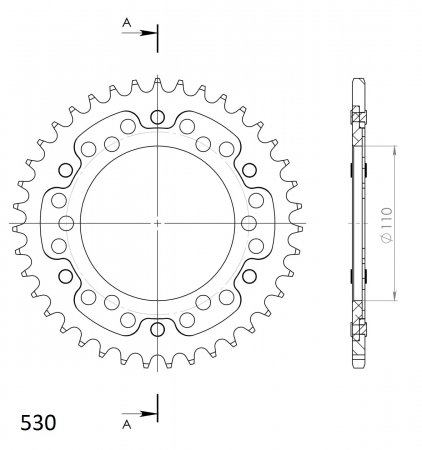 Foaie spate SUPERSPROX STEALTH RST-479:39-GLD auriu 39T, 530 [1]