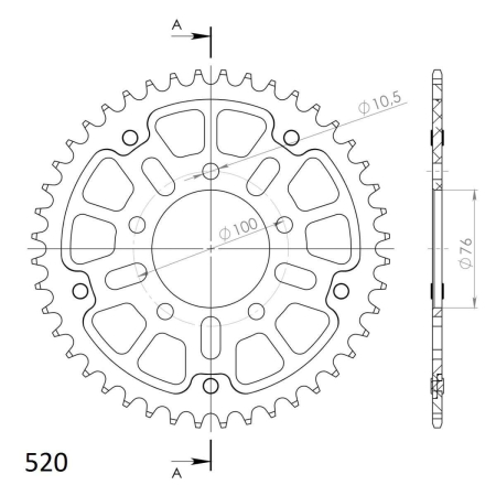 Foaie spate SUPERSPROX STEALTH RST-7025:41-GLD auriu 41T, 520 [1]