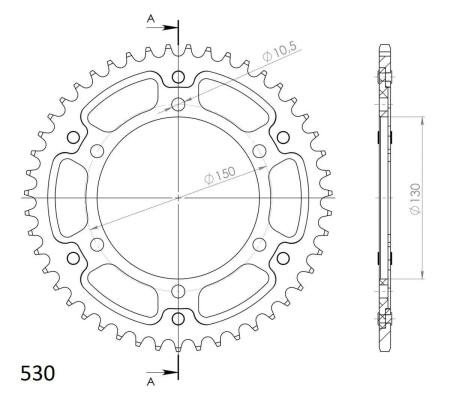 Foaie spate SUPERSPROX STEALTH RST-859:47-BLK Negru 47T, 530 [1]