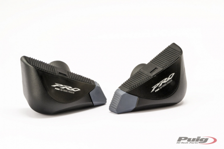 Piese moto - Frame sliders PUIG PRO 20670N black with grey rubber