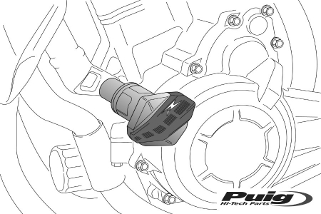 Piese moto - Frame sliders PUIG R12 1868B white with grey rubber