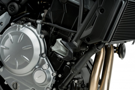 Piese moto - Frame sliders PUIG R12 3182N black with grey rubber