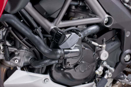 Piese moto - Frame sliders PUIG R12 5585N black with grey rubber