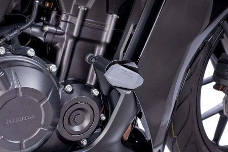 Piese moto - Frame sliders PUIG R12 6559N black with grey rubber