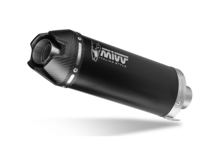 Piese moto - Full exhaust system 3x1 MIVV AK-1 Y.078.LZK Black with carbon cap