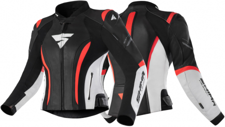 Geaca de piele SHIMA Miura 2.0 Lady, Rosu si Alb - lichidare stoc! [2]
