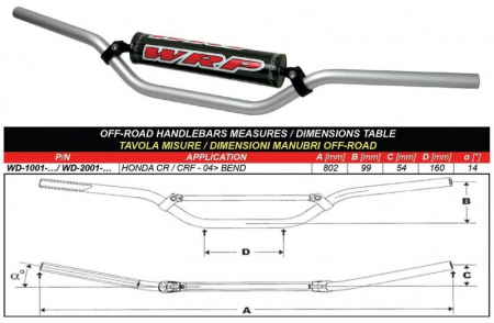 Piese moto - GHIDON WRP PRO-ALU CR/CRF Argintiu
