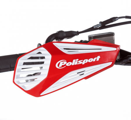 Handguard POLISPORT MX AIR 8308400001 with universal handlebar mounting kit Black / White [1]