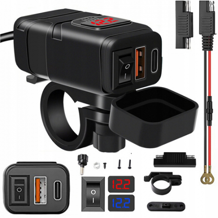 Incarcatoare telefon - Incarcator USB moto FreedConn MC1N-PD pentru ghidon